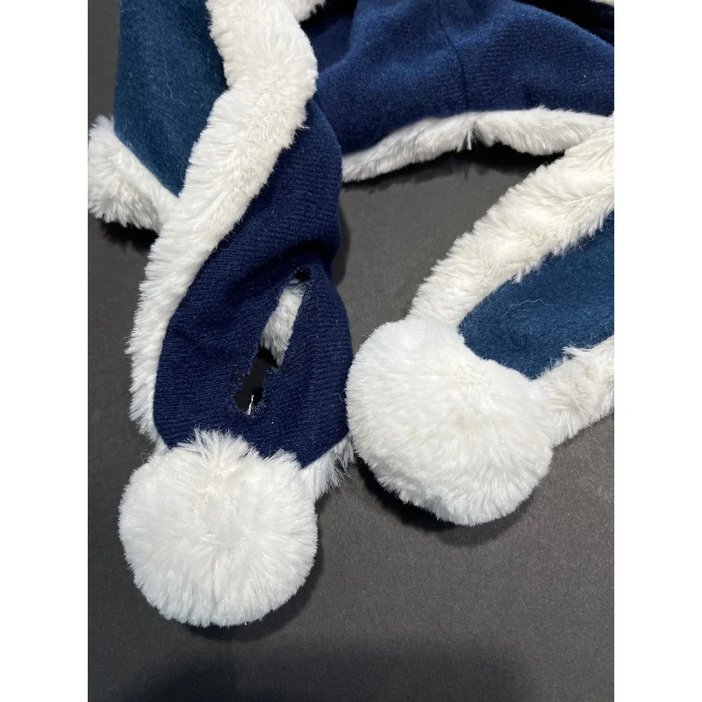 Chicago Bears NFL Forever Collectibles Fleece Trapper PomPom Santa Hat Navy Blue